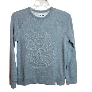 GAP Gray Star Wars Millennium Falcon Embroidered Sweatshirt Size XXL